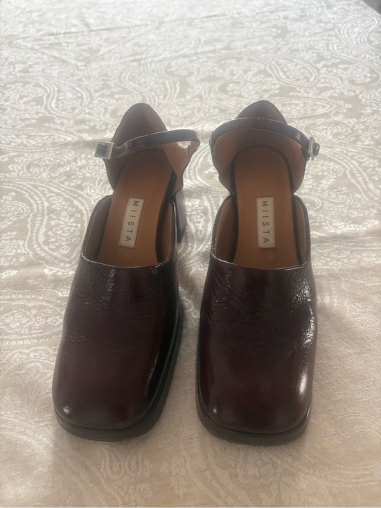 Miista Shoes - Miista Burgundy Leather Mary Jane Clogs